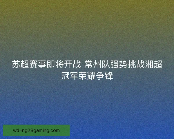 苏超赛事即将开战 常州队强势挑战湘超冠军荣耀争锋